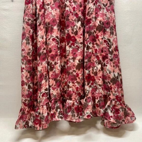 Elle Sleep Nightgown Women's Large Pink Floral Sleeveless Flower Collar Sexy EUC - Picture 3 of 9